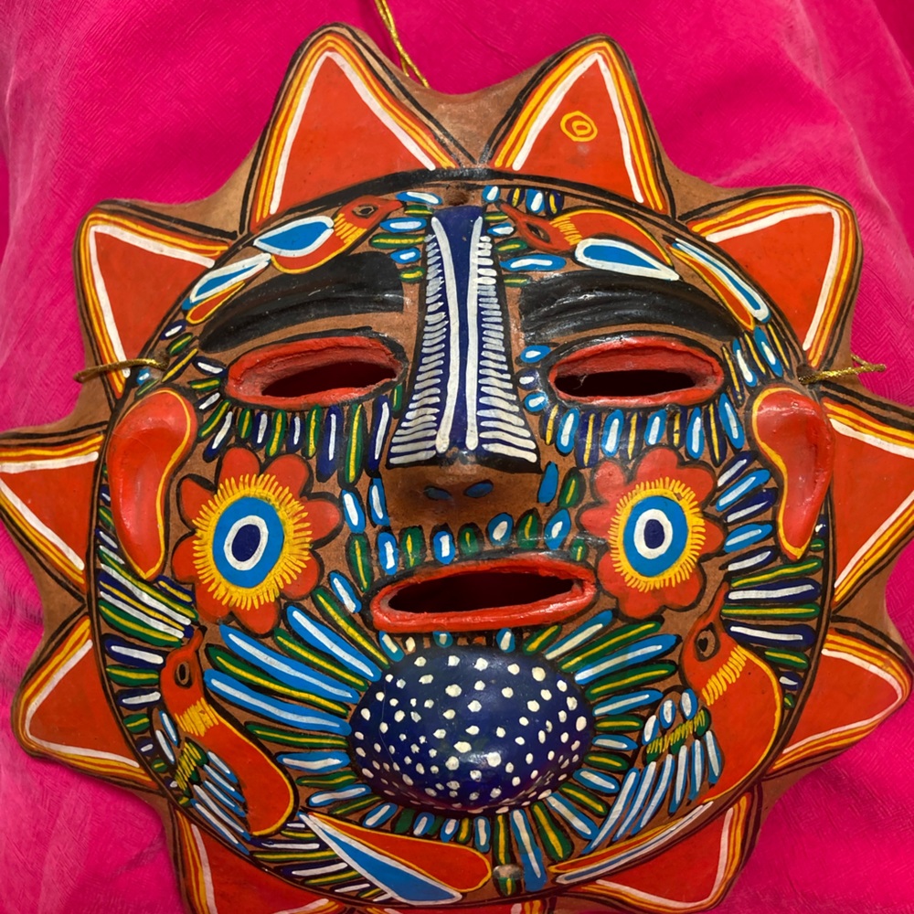 SOLD*Vintage handmade Mexican sun mask